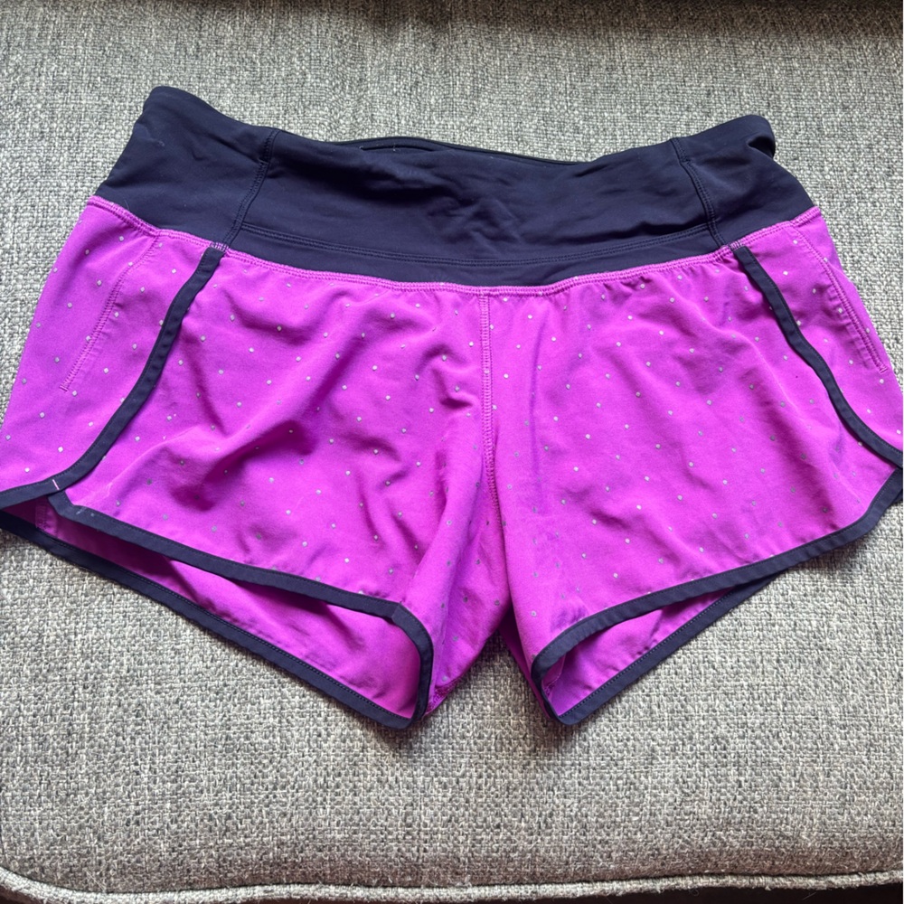 lululemon athletica Purple and Black Women Shorts